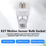 Motion Sensor Light Socket PIR Motion E27 Screw Bulb Adapter Adjustable Auto On Off Night Light Control Garage Light for Basement