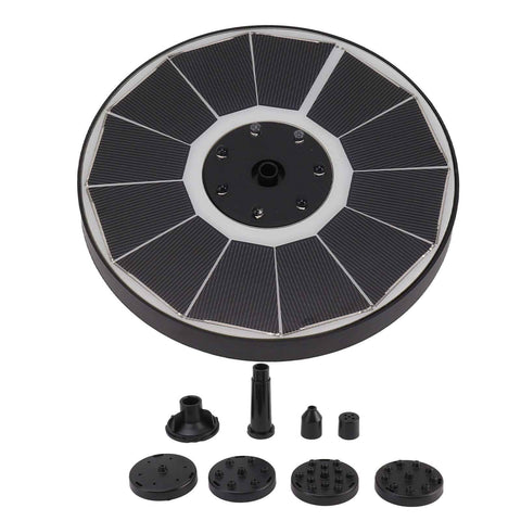 Solar Fountain Light with 8 Nozzles 3.5W 900mAh Colorful Powerful Solar Bird Bath Fountains for Bird Bath Garden Black Nozzle In Australia - Darrahopens