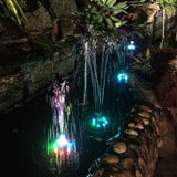 Solar Fountain Light with 8 Nozzles 3.5W 900mAh Colorful Powerful Solar Bird Bath Fountains for Bird Bath Garden Black Nozzle