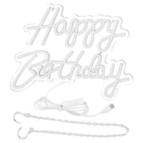 Happy Birthday Letter LED Lights Romantic Neon Light Sign Acrylic Happy Birthday Decoration for Party Bar Cold White In Australia - Darrahopens