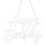 Happy Birthday Letter LED Lights Romantic Neon Light Sign Acrylic Happy Birthday Decoration for Party Bar Cold White