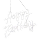Happy Birthday Letter LED Lights Romantic Neon Light Sign Acrylic Happy Birthday Decoration for Party Bar Cold White