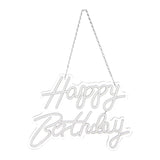 Happy Birthday Letter LED Lights Romantic Neon Light Sign Acrylic Happy Birthday Decoration for Party Bar Warm White