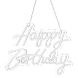 Happy Birthday Letter LED Lights Romantic Neon Light Sign Acrylic Happy Birthday Decoration for Party Bar Warm White