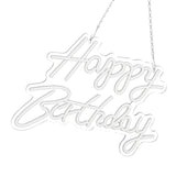 Happy Birthday Letter LED Lights Romantic Neon Light Sign Acrylic Happy Birthday Decoration for Party Bar Warm White