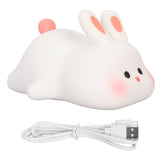 Kawaii Bunny Night Light Soft Silicone Night Light Portable USB Rechargeable Bedside Lamp for Baby Toddler Kids In Australia - Darrahopens