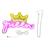 LED Neon Sign Bright USB Powered Decorative Crown Queen Wall Neon Light for Kids Room Bedroom Party In Australia - Darrahopens