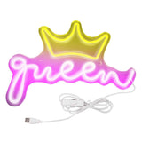 LED Neon Sign Bright USB Powered Decorative Crown Queen Wall Neon Light for Kids Room Bedroom Party In Australia - Darrahopens