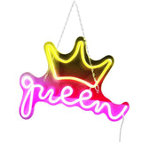 LED Neon Sign Bright USB Powered Decorative Crown Queen Wall Neon Light for Kids Room Bedroom Party In Australia - Darrahopens