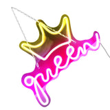 LED Neon Sign Bright USB Powered Decorative Crown Queen Wall Neon Light for Kids Room Bedroom Party