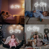 Oh Baby Neon Sign Acrylic USB Powered Wall Decor Neon Light for Bar Wedding Holiday Party Birthday Baby Shower Warm Light