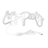Party Neon Sign USB Powered Highly Transparent Acrylic Backsheet LED Neon Light Wall Sign for Bedroom Decoration Warm White