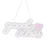 Neon Sign Good Vibes LED Light Acrylic USB Powered Wall Hang Neon Wall Decor for Bar Party Wedding Bedroom