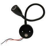 LED Wall Mounted Reading Light Touch Control 3 Color Temperature Dimmable Bedside Reading Lamp with Gooseneck Hose for RV Boat Motorhome DC 12 to 24V Black