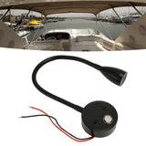 LED Wall Mounted Reading Light Touch Control 3 Color Temperature Dimmable Bedside Reading Lamp with Gooseneck Hose for RV Boat Motorhome DC 12 to 24V Black