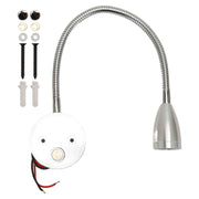 LED Wall Mounted Reading Light Touch Control 3 Color Temperature Dimmable Bedside Reading Lamp with Gooseneck Hose for RV Boat Motorhome DC 12 to 24V Silver In Australia - Darrahopens