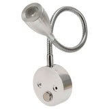 LED Wall Mounted Reading Light Touch Control 3 Color Temperature Dimmable Bedside Reading Lamp with Gooseneck Hose for RV Boat Motorhome DC 12 to 24V Silver