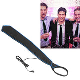 LED Necktie Lighting Modes Adjustable Polyester Key Switch Light Up Neck Tie for Carnival Music Festival Party