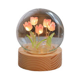 Flower Night Light Tulip Night Lamp Home Decoration Night Light Bedside Light for Office Bedroom Pink In Australia - Darrahopens