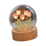 Flower Night Light Tulip Night Lamp Home Decoration Night Light Bedside Light for Office Bedroom Pink In Australia - Darrahopens
