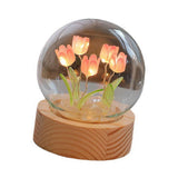 Flower Night Light Tulip Night Lamp Home Decoration Night Light Bedside Light for Office Bedroom Pink In Australia - Darrahopens