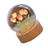 Flower Night Light Tulip Night Lamp Home Decoration Night Light Bedside Light for Office Bedroom Pink In Australia - Darrahopens