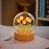 Flower Night Light Tulip Night Lamp Home Decoration Night Light Bedside Light for Office Bedroom Pink In Australia - Darrahopens