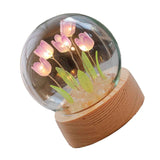 Flower Night Light Tulip Night Lamp Home Decoration Night Light Bedside Light for Office Bedroom Purple In Australia - Darrahopens