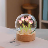 Flower Night Light Tulip Night Lamp Home Decoration Night Light Bedside Light for Office Bedroom Purple In Australia - Darrahopens