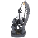 Four Skulls LED Lights Ornament Halloween Resin Decoration Compact Exquisite Skull Lamp Statue for Desktop
