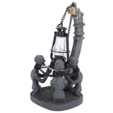 Four Skulls LED Lights Ornament Halloween Resin Decoration Compact Exquisite Skull Lamp Statue for Desktop