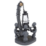 Four Skulls LED Lights Ornament Halloween Resin Decoration Compact Exquisite Skull Lamp Statue for Desktop