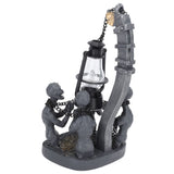 Four Skulls LED Lights Ornament Halloween Resin Decoration Compact Exquisite Skull Lamp Statue for Desktop