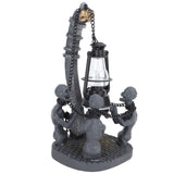 Four Skulls LED Lights Ornament Halloween Resin Decoration Compact Exquisite Skull Lamp Statue for Desktop