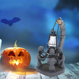 Four Skulls LED Lights Ornament Halloween Resin Decoration Compact Exquisite Skull Lamp Statue for Desktop