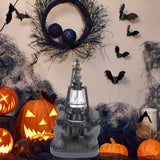 Four Skulls LED Lights Ornament Halloween Resin Decoration Compact Exquisite Skull Lamp Statue for Desktop