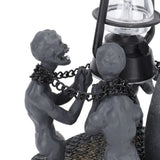 Four Skulls LED Lights Ornament Halloween Resin Decoration Compact Exquisite Skull Lamp Statue for Desktop