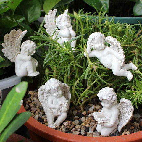Angel Stakes Figurine Miniature Resin Sculpture Garden Statue for Potted Plants Mini Landscape In Australia - Darrahopens