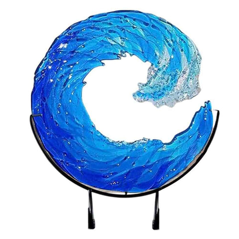 Ocean Wave Sculpture Blue Wave Ornaments Ocean Art for Desktop Decoration In Australia - Darrahopens