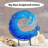 Ocean Wave Sculpture Blue Wave Ornaments Ocean Art for Desktop Decoration In Australia - Darrahopens