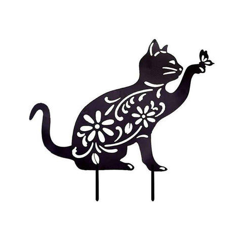 Cat Decorative Garden Stake Iron Hollow Exquisite Cat Garden Decor In Australia - Darrahopens