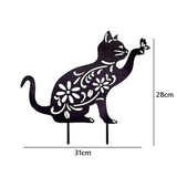 Cat Decorative Garden Stake Iron Hollow Exquisite Cat Garden Decor In Australia - Darrahopens