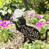 Cat Decorative Garden Stake Iron Hollow Exquisite Cat Garden Decor In Australia - Darrahopens