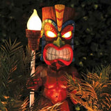 Solar Powered LED Tiki Light Solar Totem Figurine Ornaments LED Garden Light Decoration Crafts for Porch Lawn Trail