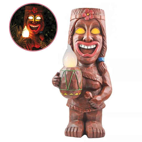 Solar Powered LED Tiki Light Solar Totem Figurine Ornaments LED Garden Light Decoration Crafts for Porch Lawn Trail In Australia - Darrahopens