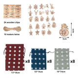 Advent Calendar Gift Bags DIY Countdown Calendar Christmas Bags with Drawstring 24 Days Hanging Gift Bags for Christmas Decorations Wood Board In Australia - Darrahopens
