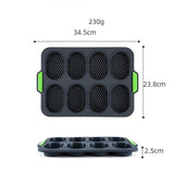 8 Grids Silicone Mold Oval Shape DIY Perforated Cake Baking Mould Kitchen Baking Tool Grey