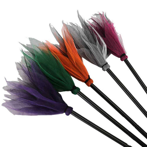 5Pcs Halloween Witch Brooms Plastic Witch Broomstick Wizard Flying Broom for Halloween Party Haunted House Decoration In Australia - Darrahopens