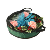 Wreath Storage Bag Christmas Holiday Decoration 420D Nylon 24in Transparent PVC Red L 21x17x4cm In Australia - Darrahopens