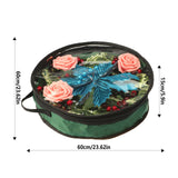 Wreath Storage Bag Christmas Holiday Decoration 420D Nylon 24in Transparent PVC Red L 21x17x4cm